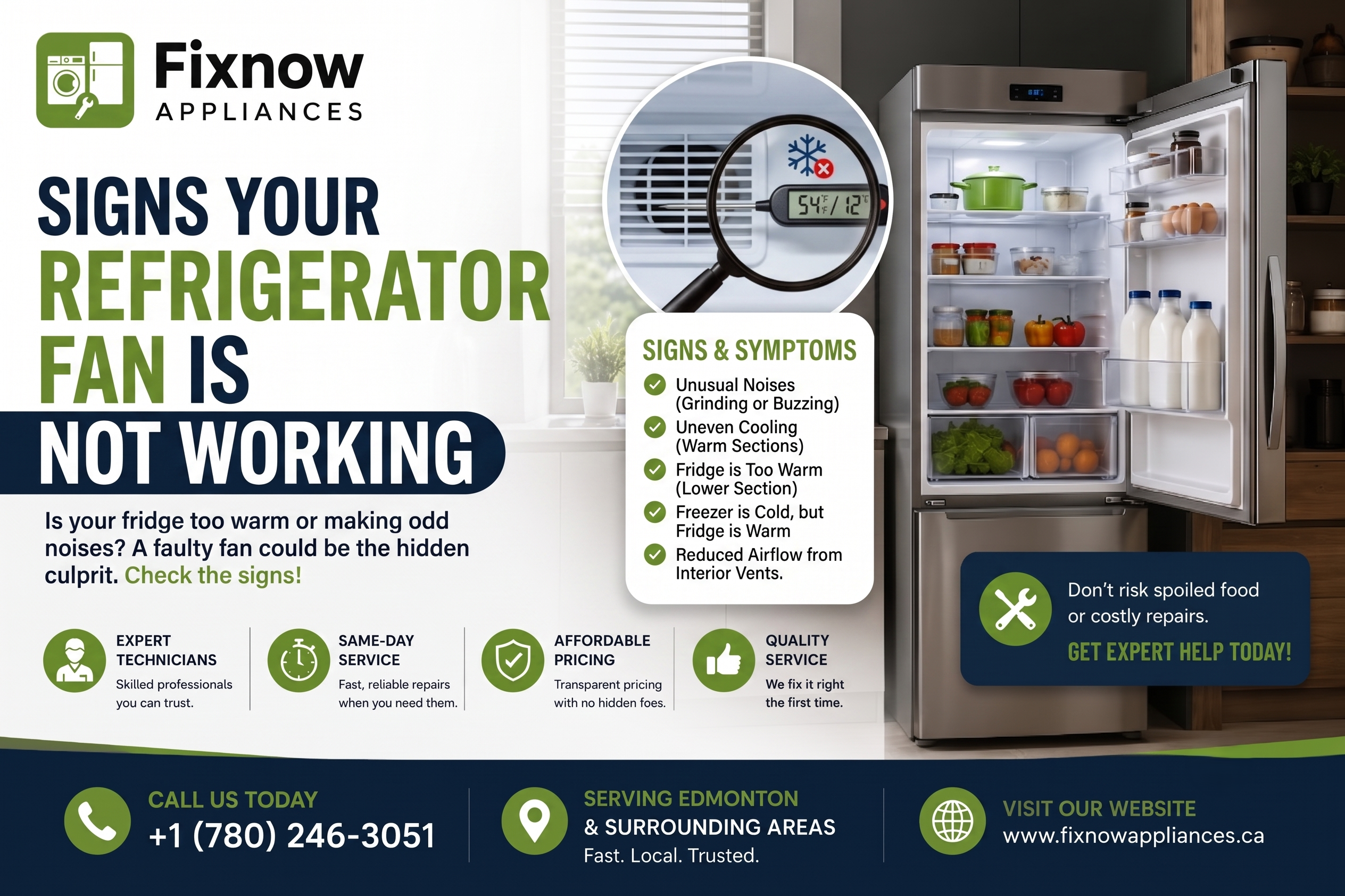 Refrigerator Fan Not Working? Signs Your Fridge Needs Service | FixNow Appliances
